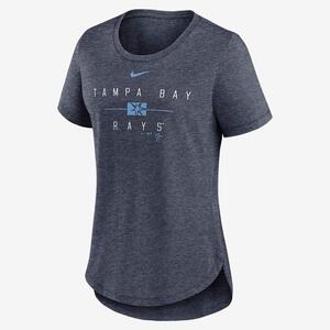 Tampa Bay Rays Knockout Team Stack Women&#039;s Nike MLB T-Shirt NKMVEX52RAY-PL8