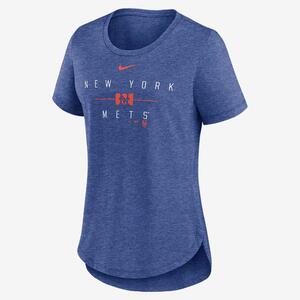 New York Mets Knockout Team Stack Women&#039;s Nike MLB T-Shirt NKMVEX49NME-PL8