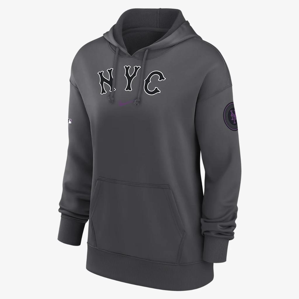 New York Mets Authentic Collection City Connect Practice Women&#039;s Nike Dri-FIT MLB Pullover Hoodie 01MN00OTNME-YC9