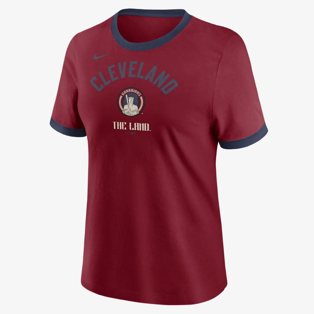 Cleveland Guardians City Connect Women&#039;s Nike MLB Ringer T-Shirt 01MJ08XJIAN-RY6