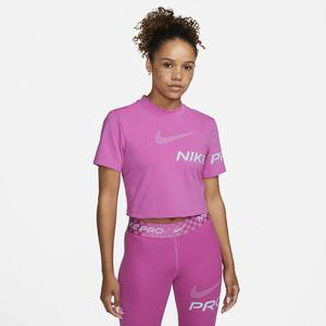Nike Pro Dri-FIT Women&#039;s Short-Sleeve Cropped Graphic Training Top DX0078-623
