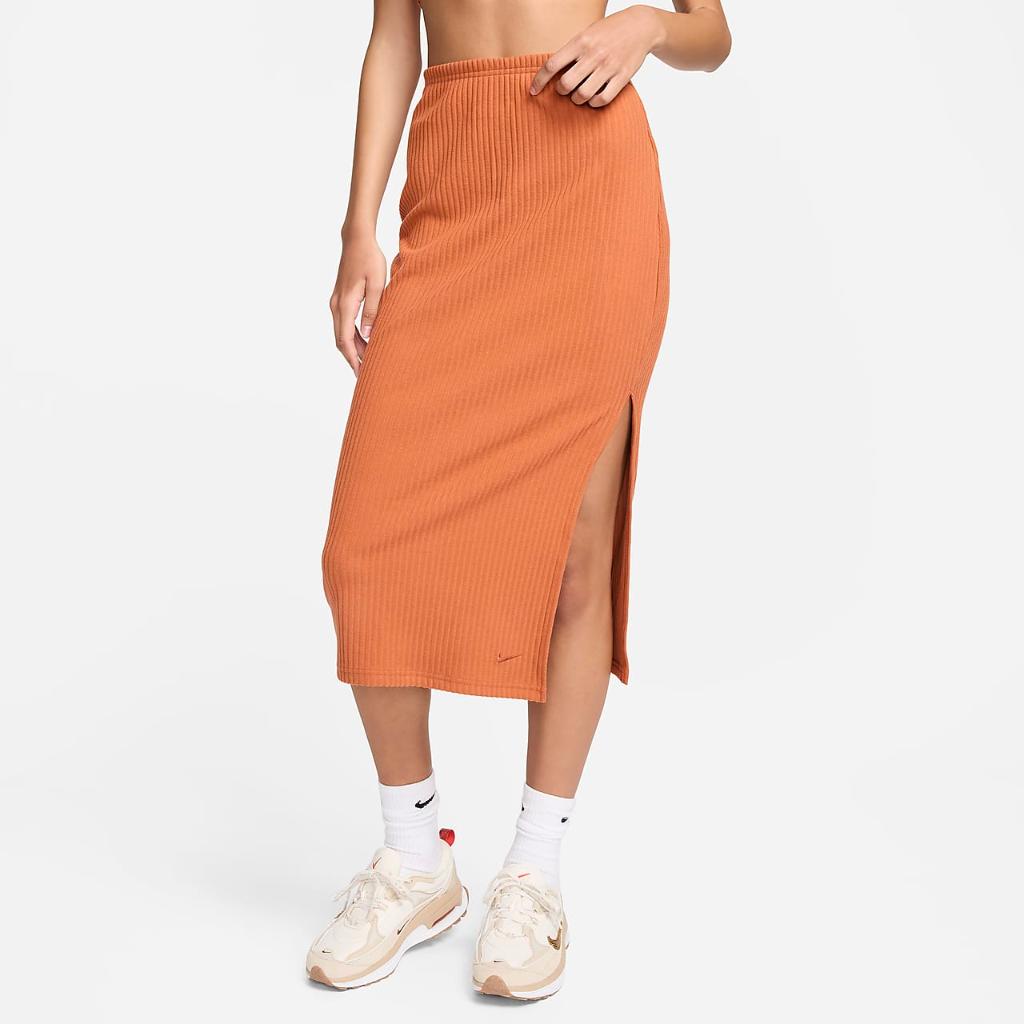 Nike Sportswear Chill Knit Women&#039;s Slim Ribbed Midi Skirt FQ1636-825