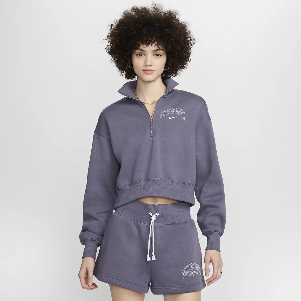 Nike Sportswear Phoenix Fleece Women&#039;s 1/2-Zip Cropped Sweatshirt HJ6524-003