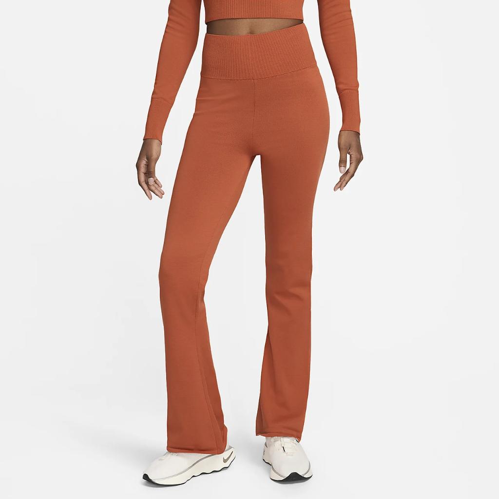 Nike Sportswear Chill Knit Women&#039;s Tight High-Waisted Sweater Flared Pants FN4685-825