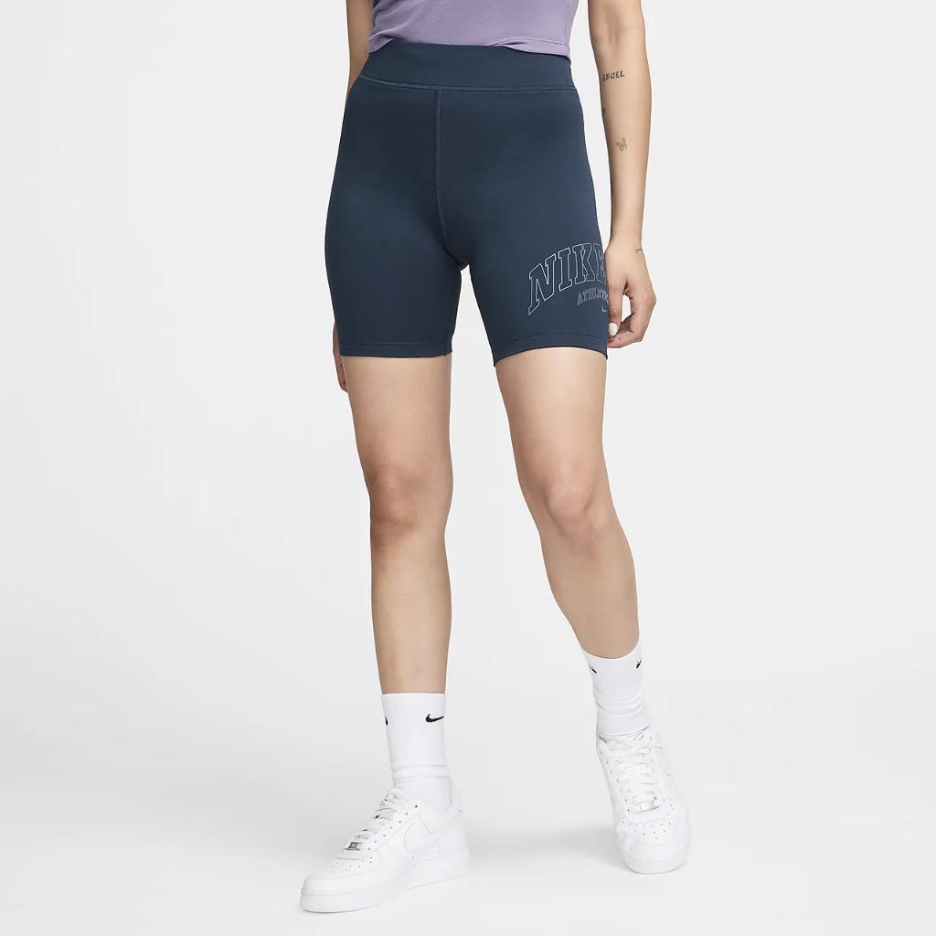 Nike Sportswear Classic Women&#039;s High-Waisted 8&quot; Biker Shorts HJ6521-478